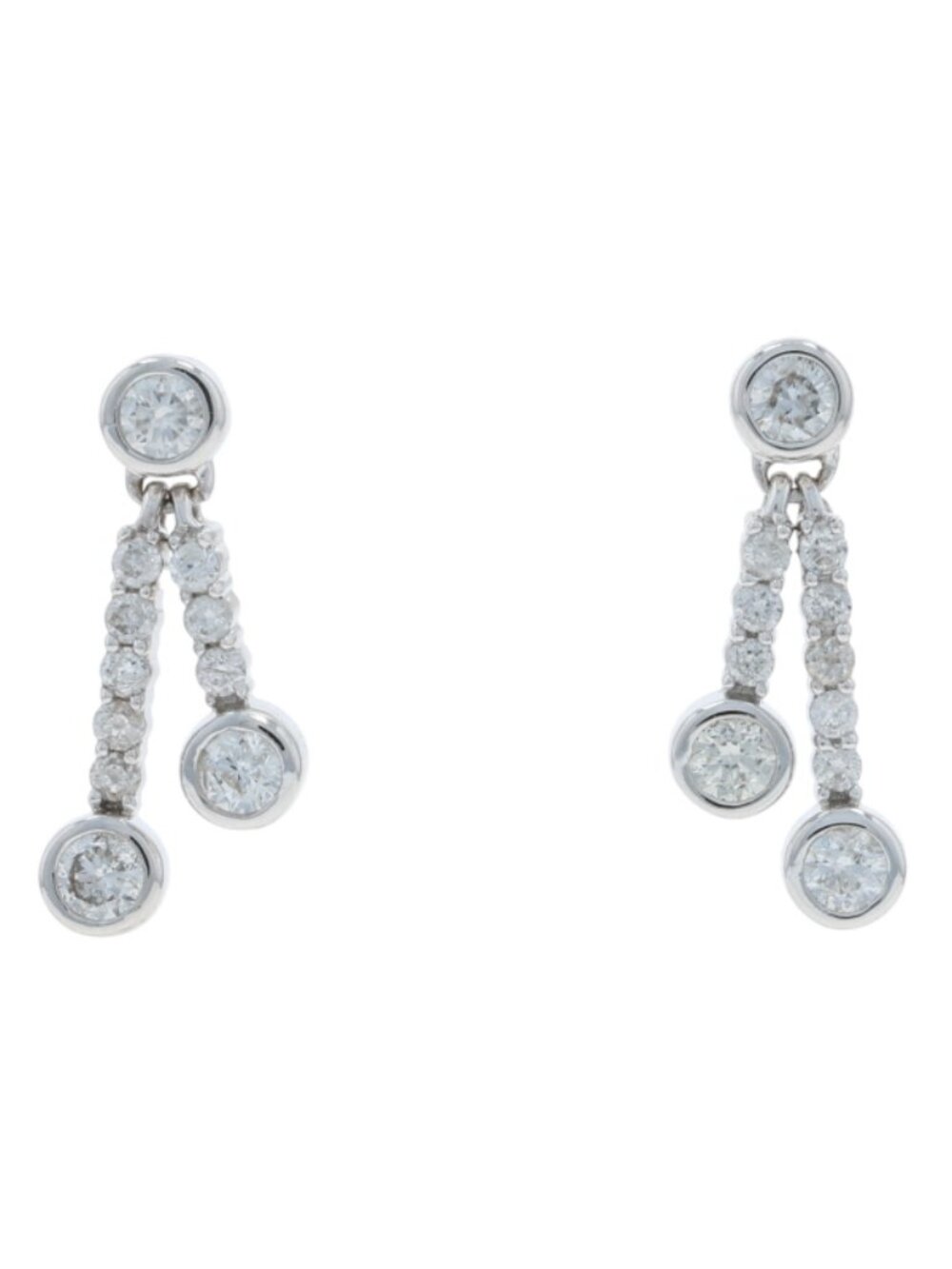 Ever Us Diamond Dangle Earrings - White Gold 14k Round Brilliant .37ctw Pierced
